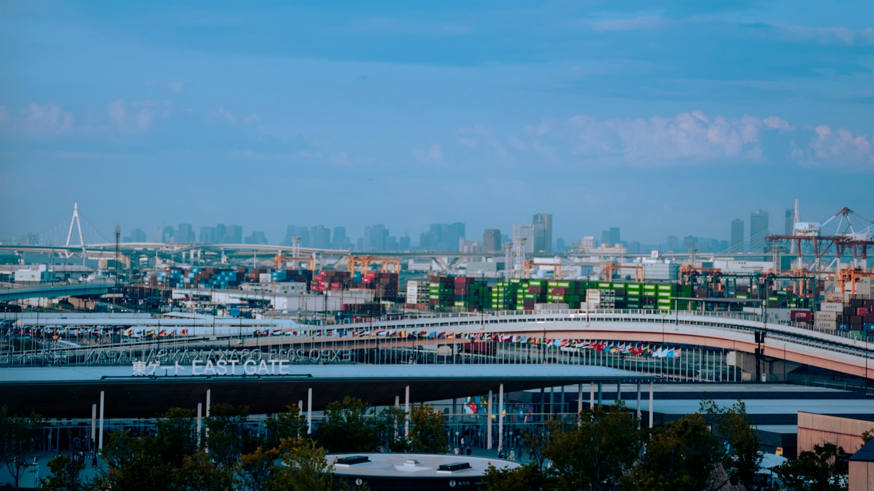 Waterfront view of Osaka, Japan